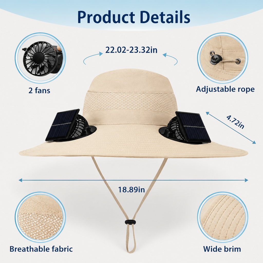 Solar Fan Hat™ – Stay Cool Anywhere