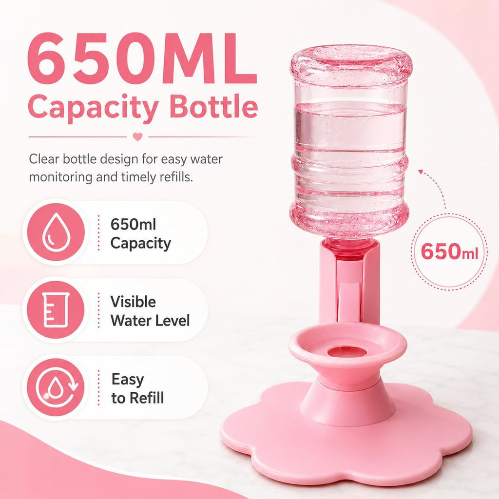 Gravity Cat Water Fountain - Cordless & Silent Pet Waterer (650ml)
