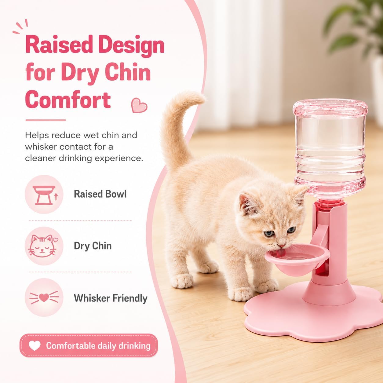 Gravity Cat Water Fountain - Cordless & Silent Pet Waterer (650ml)